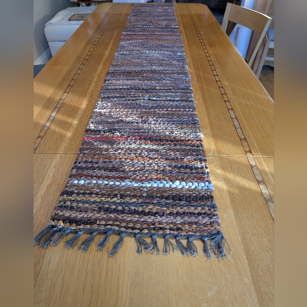 Beautiful 😍 Leather And Suede Table Runner